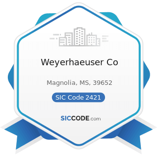 Weyerhaeuser Co - SIC Code 2421 - Sawmills and Planing Mills, General