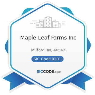 Maple Leaf Farms Inc - SIC Code 0291 - General Farms, Primarily Livestock