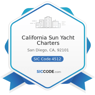 California Sun Yacht Charters - SIC Code 4512 - Air Transportation, Scheduled