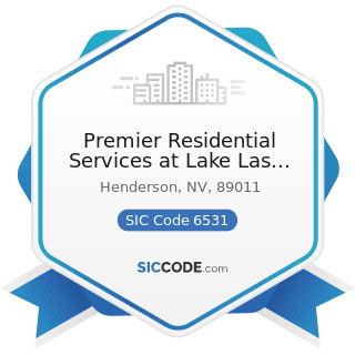 Premier Residential Services at Lake Las Vegas - SIC Code 6531 - Real Estate Agents and Managers