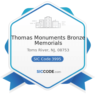 Thomas Monuments Bronze Memorials - SIC Code 3995 - Burial Caskets
