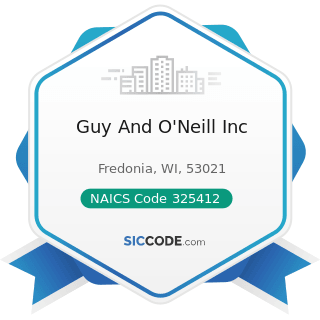 Guy And O'Neill Inc - NAICS Code 325412 - Pharmaceutical Preparation Manufacturing