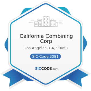 California Combining Corp - SIC Code 3081 - Unsupported Plastics Film and Sheet