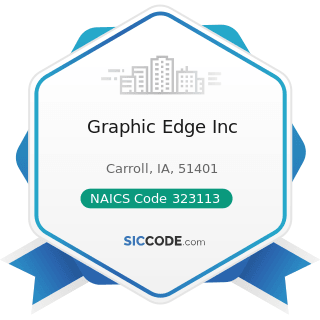 Graphic Edge Inc - NAICS Code 323113 - Commercial Screen Printing