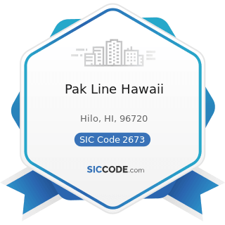 Pak Line Hawaii - SIC Code 2673 - Plastics, Foil, and Coated Paper Bags