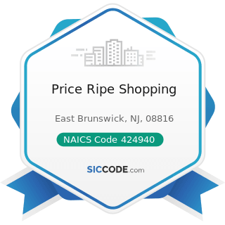 Price Ripe Shopping - NAICS Code 424940 - Tobacco Product and Electronic Cigarette Merchant...