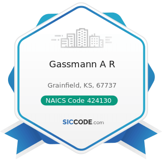 Gassmann A R - NAICS Code 424130 - Industrial and Personal Service Paper Merchant Wholesalers