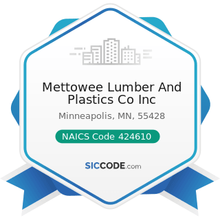Mettowee Lumber And Plastics Co Inc - NAICS Code 424610 - Plastics Materials and Basic Forms and...