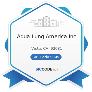 Aqua Lung America Inc - SIC Code 5099 - Durable Goods, Not Elsewhere Classified