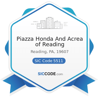 Piazza Honda And Acrea of Reading - SIC Code 5511 - Motor Vehicle Dealers (New and Used)
