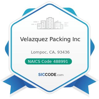 Velazquez Packing Inc - NAICS Code 488991 - Packing and Crating