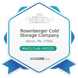 Rosenberger Cold Storage Company - NAICS Code 493120 - Refrigerated Warehousing and Storage