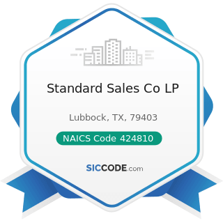 Standard Sales Co LP - NAICS Code 424810 - Beer and Ale Merchant Wholesalers