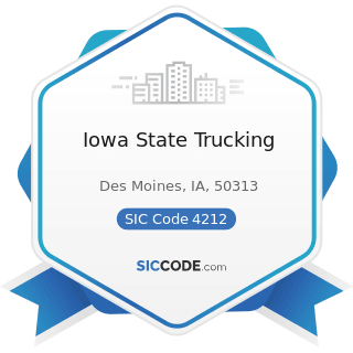 Iowa State Trucking - SIC Code 4212 - Local Trucking without Storage