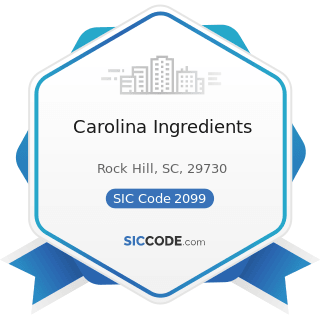 Carolina Ingredients - SIC Code 2099 - Food Preparations, Not Elsewhere Classified