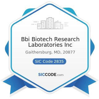 Bbi Biotech Research Laboratories Inc - SIC Code 2835 - In Vitro and In Vivo Diagnostic...