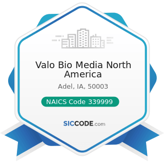 Valo Bio Media North America - NAICS Code 339999 - All Other Miscellaneous Manufacturing