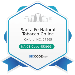 Santa Fe Natural Tobacco Co Inc - NAICS Code 453991 - Tobacco Stores