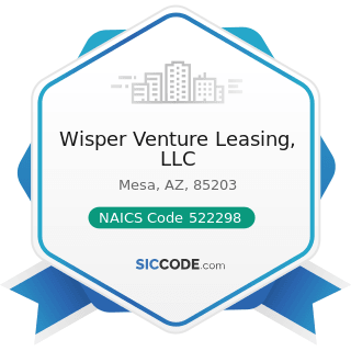 Wisper Venture Leasing, LLC - NAICS Code 522298 - All Other Nondepository Credit Intermediation
