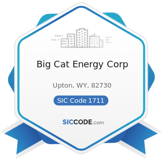 Big Cat Energy Corp - SIC Code 1711 - Plumbing, Heating and Air-Conditioning