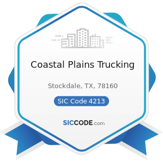 Coastal Plains Trucking - SIC Code 4213 - Trucking, except Local