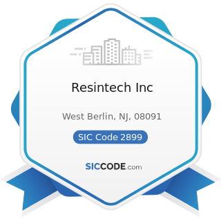Resintech Inc - SIC Code 2899 - Chemicals and Chemical Preparations, Not Elsewhere Classified