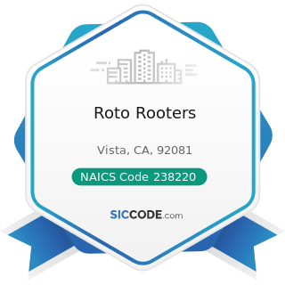 Roto Rooters - NAICS Code 238220 - Plumbing, Heating, and Air-Conditioning Contractors