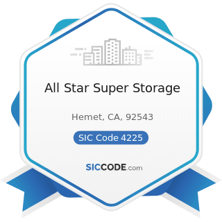 All Star Super Storage - SIC Code 4225 - General Warehousing and Storage