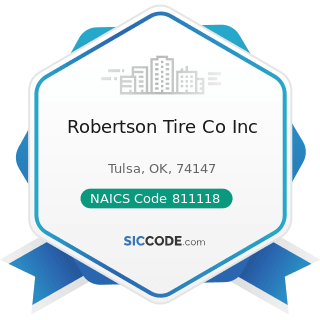 Robertson Tire Co Inc - NAICS Code 811118 - Other Automotive Mechanical and Electrical Repair...