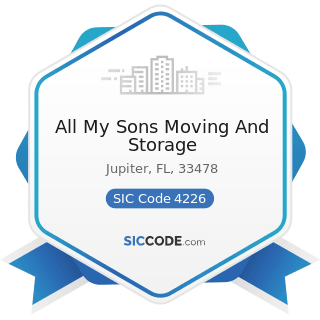 All My Sons Moving And Storage - SIC Code 4226 - Special Warehousing and Storage, Not Elsewhere...