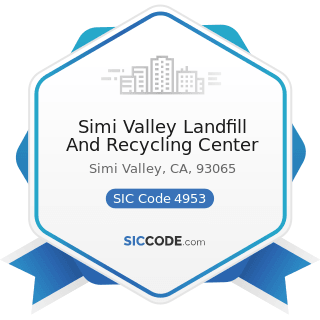 Simi Valley Landfill And Recycling Center - SIC Code 4953 - Refuse Systems