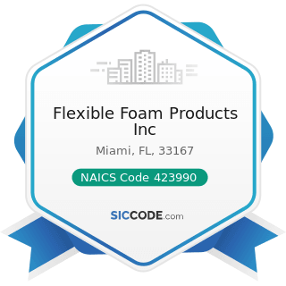 Flexible Foam Products Inc - NAICS Code 423990 - Other Miscellaneous Durable Goods Merchant...