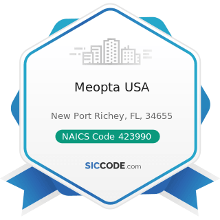 Meopta USA - NAICS Code 423990 - Other Miscellaneous Durable Goods Merchant Wholesalers