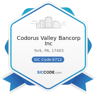 Codorus Valley Bancorp Inc - SIC Code 6712 - Offices of Bank Holding Companies