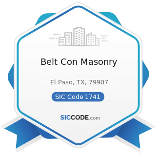 Belt Con Masonry - SIC Code 1741 - Masonry, Stone Setting, and Other Stone Work