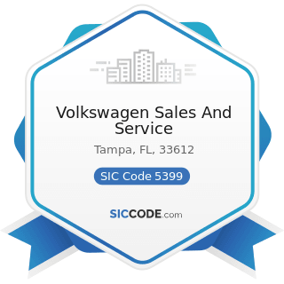 Volkswagen Sales And Service - SIC Code 5399 - Miscellaneous General Merchandise Stores