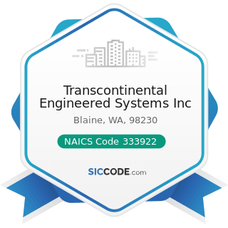 Transcontinental Engineered Systems Inc - NAICS Code 333922 - Conveyor and Conveying Equipment...