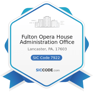 Fulton Opera House Administration Office - SIC Code 7922 - Theatrical Producers (except Motion...