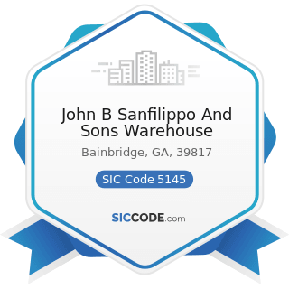 John B Sanfilippo And Sons Warehouse - SIC Code 5145 - Confectionery