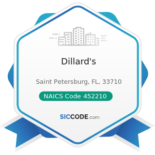 Dillard's - NAICS Code 452210 - Department Stores