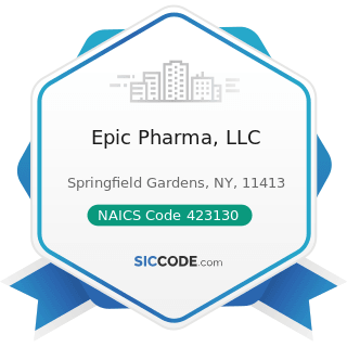 Epic Pharma, LLC - NAICS Code 423130 - Tire and Tube Merchant Wholesalers