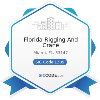 Florida Rigging And Crane - SIC Code 1389 - Oil and Gas Field Services, Not Elsewhere Classified
