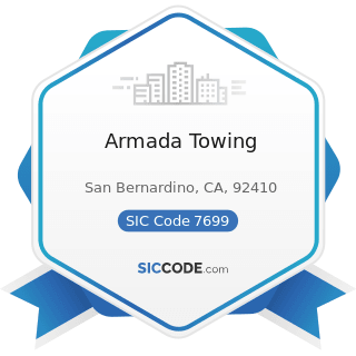 Armada Towing - SIC Code 7699 - Repair Shops and Related Services, Not Elsewhere Classified