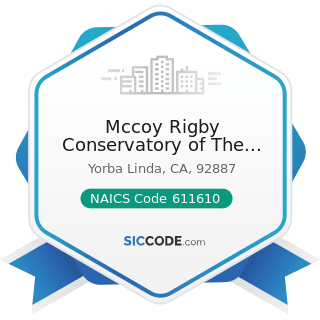 Mccoy Rigby Conservatory of The Arts - NAICS Code 611610 - Fine Arts Schools