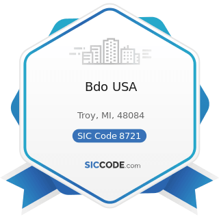 Bdo USA - SIC Code 8721 - Accounting, Auditing, and Bookkeeping Services