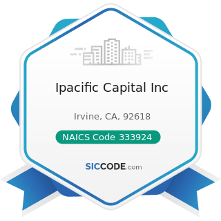 Ipacific Capital Inc - NAICS Code 333924 - Industrial Truck, Tractor, Trailer, and Stacker...
