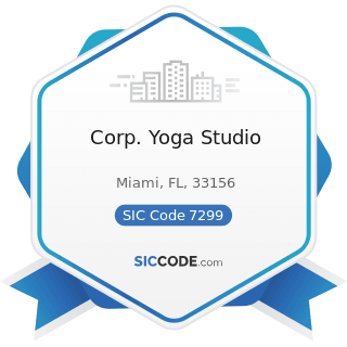 Corp. Yoga Studio - SIC Code 7299 - Miscellaneous Personal Services, Not Elsewhere Classified