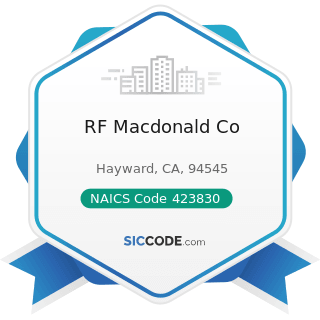 RF Macdonald Co - NAICS Code 423830 - Industrial Machinery and Equipment Merchant Wholesalers