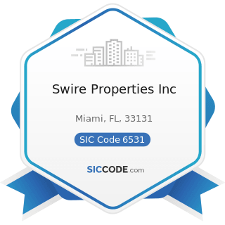Swire Properties Inc - SIC Code 6531 - Real Estate Agents and Managers