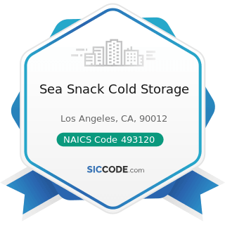Sea Snack Cold Storage - NAICS Code 493120 - Refrigerated Warehousing and Storage